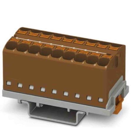 Phoenix Contact Distribution Block, 18 Way, 800V, 32A, Brown
