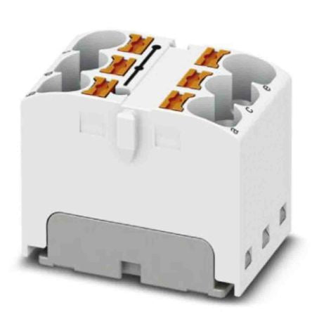 Phoenix Contact Distribution Block, 6 Way, 630V, 32A, White