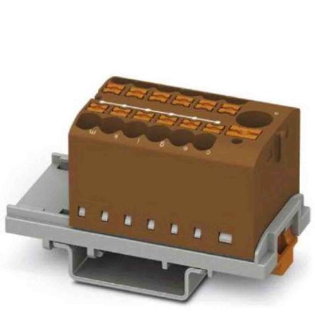 Phoenix Contact Distribution Block, 13 Way, 690V, 24A, Brown