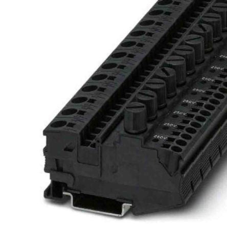 Phoenix Contact 3034264 DT Series Fuse Modular Terminal Block Black, 0.5mm², 10 mm², 1-Level Fused, Leg Spring