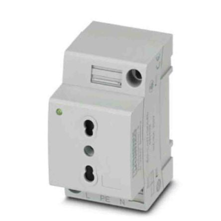 Phoenix Contact Italy Mains Socket Green, 16A, DIN Rail Polyamide, 250V, Screw