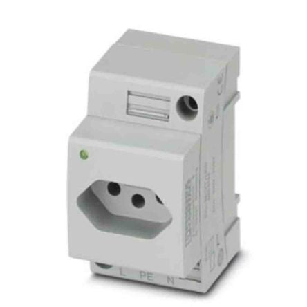 Phoenix Contact Brazil Mains Socket Grey, 20A, DIN Rail Polyamide, 250V, Screw