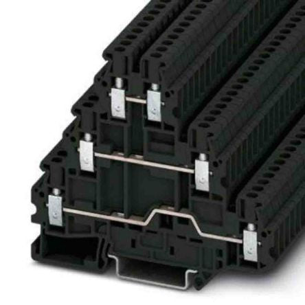 Phoenix Contact 1007631 UT Series Multi Level Terminal Block Black, 0.14mm², 4 mm², 3-Level, Screw