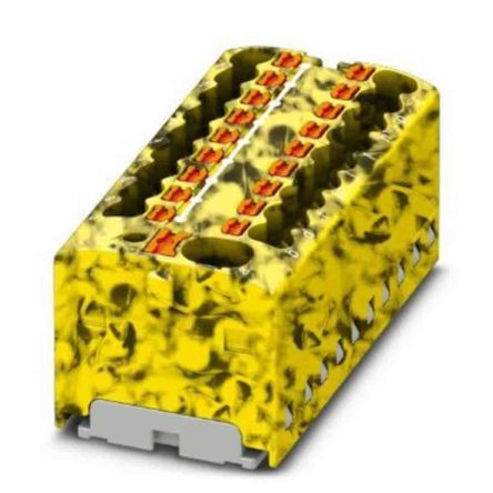 Phoenix Contact Distribution Block, 19 Way, 450V, 17.5A, Black, Yellow