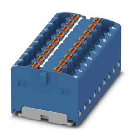 Phoenix Contact Distribution Block, 18 Way, 450V, 17.5A, Blue