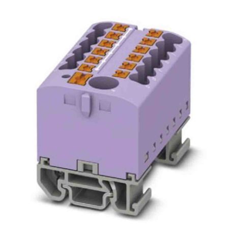 Phoenix Contact Distribution Block, 13 Way, 690V, 24A, Violet