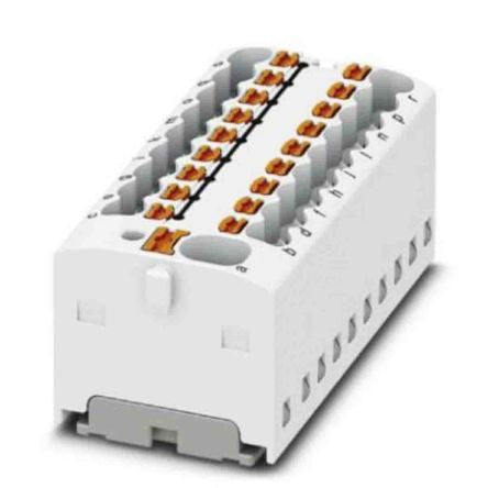 Phoenix Contact Distribution Block, 19 Way, 450V, 17.5A, White