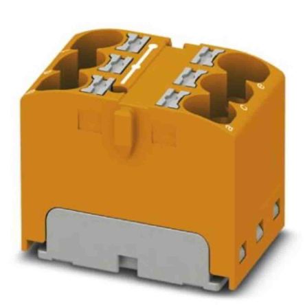 Phoenix Contact Distribution Block, 6 Way, 630V, 32A, Orange