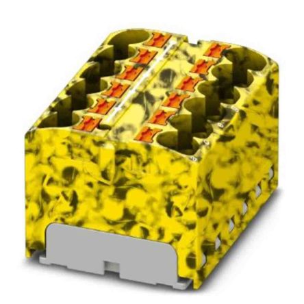 Phoenix Contact Distribution Block, 12 Way, 450V, 32A, Yellow, Black