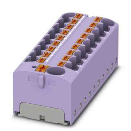 Phoenix Contact Distribution Block, 19 Way, 450V, 32A, Violet