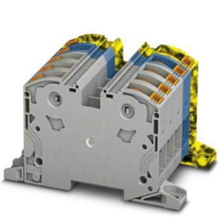 Phoenix Contact 3212076 PTPOWER Series High Current Connector Yellow, Grey, Blue, Black, 35mm², 1-Level, Screw