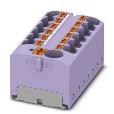 Phoenix Contact Distribution Block, 13 Way, 450V, 32A, Violet