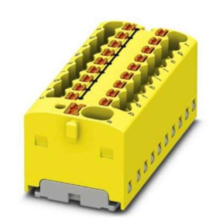 Phoenix Contact Distribution Block, 19 Way, 450V, 17.5A, Yellow