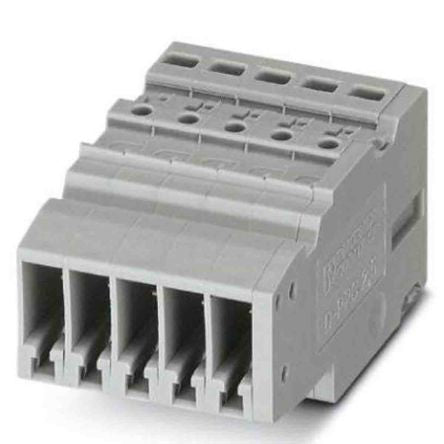 Phoenix Contact PPC Series Pluggable Terminal Block, 5-Contact, 5.2 mm Pitch, 1 Row, 3000659