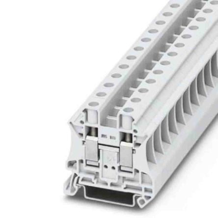 Phoenix Contact 3046317 UT 10 Series Feed Through Terminal Block White, 0.5mm², 16 mm², 1-Level, Screw, IECEx/ATEX
