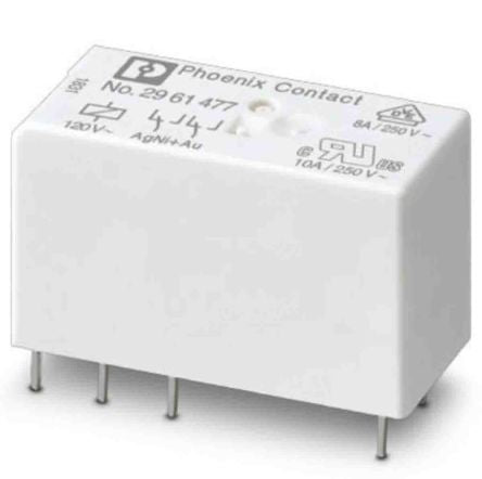 Phoenix Contact PCB Power Relay, 120V ac Coil, 10A Switching Current, DPDT