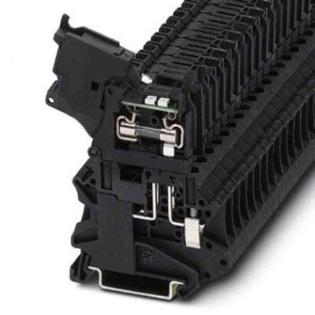 Phoenix Contact 3248005 UT Series Fuse Modular Terminal Block Black, 0.14mm², 6 mm², 1-Level Fused, Screw