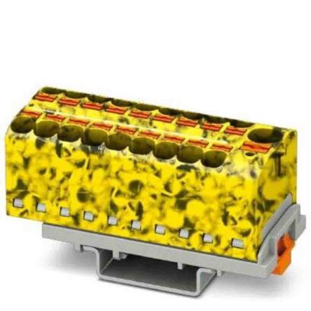 Phoenix Contact Distribution Block, 19 Way, 800V, 32A, Yellow, Black