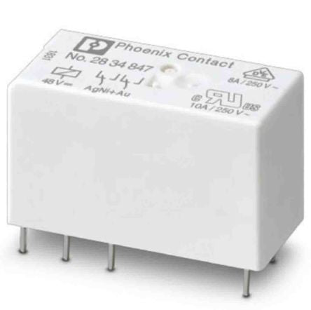Phoenix Contact PCB Power Relay, 48V dc Coil, 10A Switching Current, DPDT