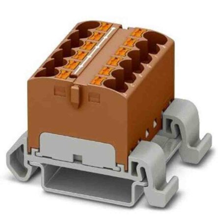 Phoenix Contact Distribution Block, 12 Way, 800V, 32A, Brown