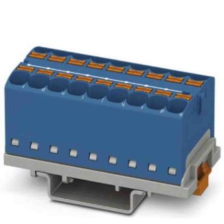 Phoenix Contact Distribution Block, 18 Way, 800V, 32A, Blue