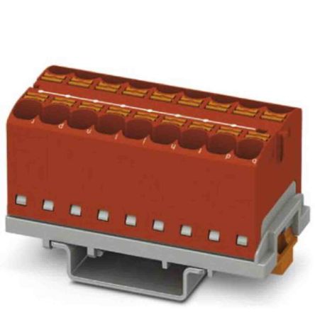 Phoenix Contact Distribution Block, 18 Way, 800V, 32A, Red