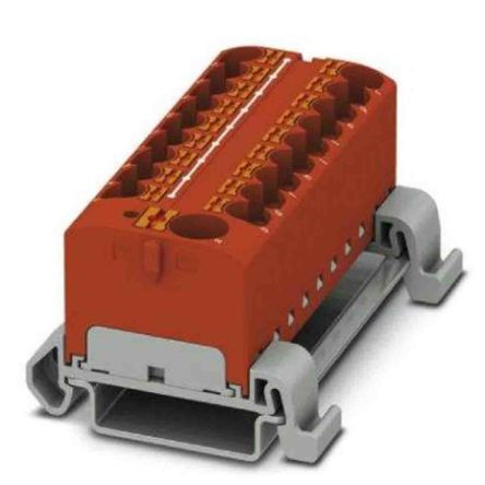 Phoenix Contact Distribution Block, 19 Way, 800V, 32A, Red