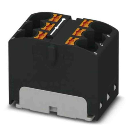 Phoenix Contact Distribution Block, 6 Way, 630V, 32A, Black