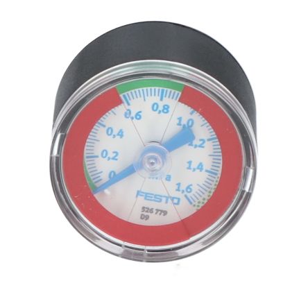 Festo 1/8 in R Threaded Pressure Gauge, 40 mm, 16 bar