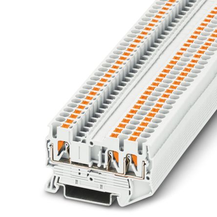 Phoenix Contact 3209550 PT 2.5-TWIN WH Series Feed Through Terminal Block White, 4mm², 1-Level, Push-in, IECEx/ATEX
