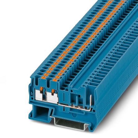 Phoenix Contact 3209646 PT 2 Series Feed Through Terminal Block Blue, 4mm², 1-Level, Push-in