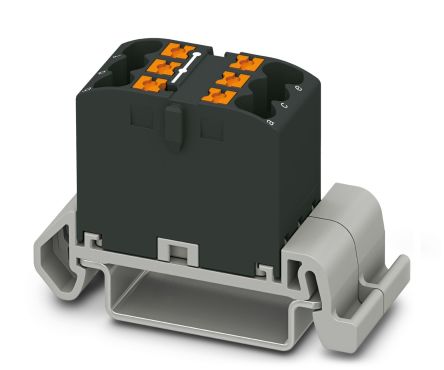 Phoenix Contact Distribution Block, 6 Way, 690V, 24A, Black