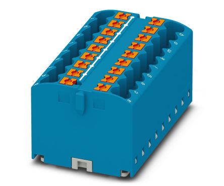 Phoenix Contact Distribution Block, 18 Way, 450V, 24A, Blue