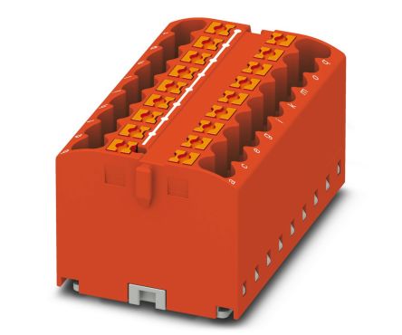 Phoenix Contact Distribution Block, 18 Way, 450V, 24A, Red