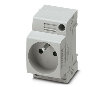 Phoenix Contact France Mains Socket Grey, 16A, DIN Rail Polyamide, 250V, Screw