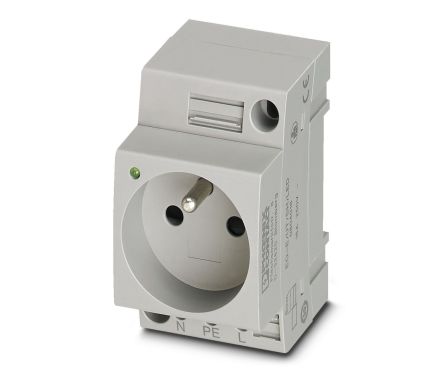 Phoenix Contact France Mains Socket Grey, 16A, DIN Rail Polyamide, 250V, Screw