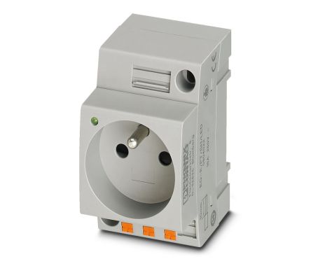Phoenix Contact France Mains Socket Grey, 16A, DIN Rail Polyamide, 250V, Push-in
