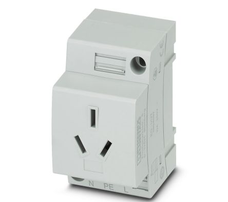 Phoenix Contact China, Australia Mains Socket Grey, 10A, DIN Rail Polyamide, 250V, Screw