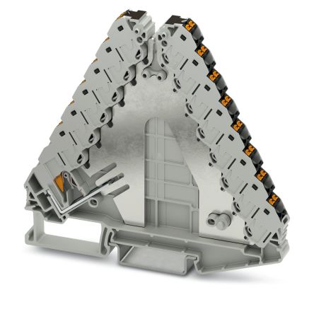 Phoenix Contact 3270160 PTRVB 8-FI Series DIN Rail Terminal Block Grey, 0.14mm², 6 mm², 8-Level, Push-in