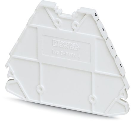 Phoenix Contact D-PTRV 4 WH 4-1 Series End Cover for Use with DIN Rail Terminal Blocks