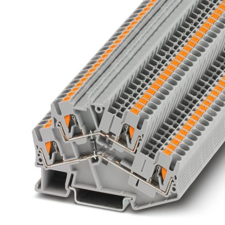 Phoenix Contact 1026166 PTTBS 2.5-DIO/U-O CUS Series Component Terminal Block Grey, 0.14mm², 4 mm², 2-Level, Push-in