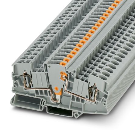 Phoenix Contact 3035700 STME 6 Series Test Disconnect Terminal Block Grey, 0.2mm², 10 mm², 1-Level, Spring Cage