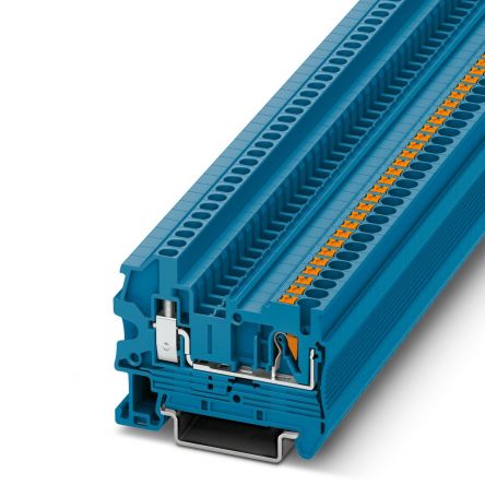 Phoenix Contact 3209520 PTU 2.5 BU Series Feed Through Terminal Block Blue, 0.14mm², 4 mm², 1-Level, Push-in