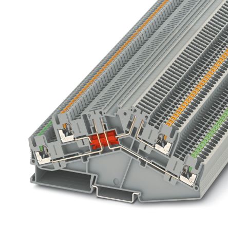 Phoenix Contact 3210402 PTTBS 2.5-2TGB Series Disconnect Terminal Block Grey, 0.14mm², 4 mm², 2-Level, Push-in