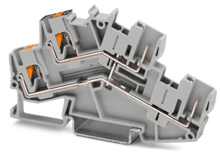 Phoenix Contact 3211262 PTTBS 2.5/2P-PV Series Double Level Terminal Block Grey, 0.14mm², 4 mm², 2-Level, Push-in
