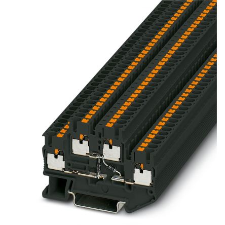 Phoenix Contact 3211444 PTTB 2.5-2DIO/O-UL/O-UR BK Series Component Terminal Block Black, 0.14mm², 4 mm², 2-Level,