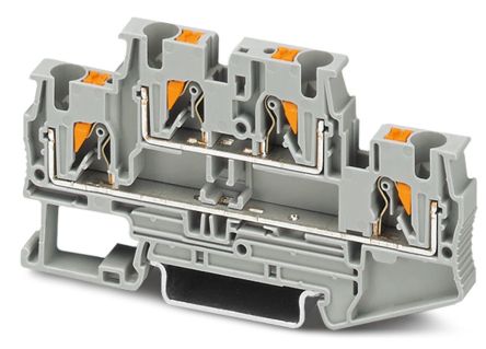 Phoenix Contact 3211794 PTTB 4 WH Series Double Level Terminal Block White, 0.2mm², 6 mm², 2-Level, Push-in, IECEx/ATEX