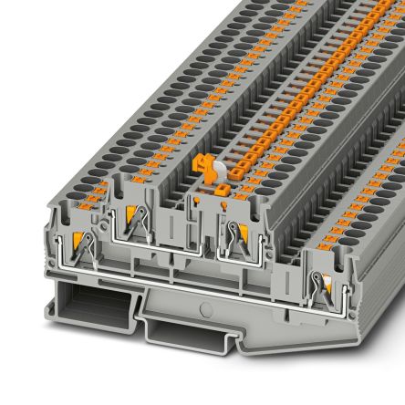 Phoenix Contact 3211915 PTTB 4-MT BU Series Knife Disconnect Terminal Block Blue, 0.2mm², 6 mm², 2-Level, Push-in