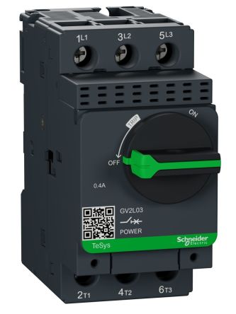 Schneider Electric 0.4A TeSyS GV Motor Protection Circuit Breaker, 690V ac, 60 °C, -20 °C