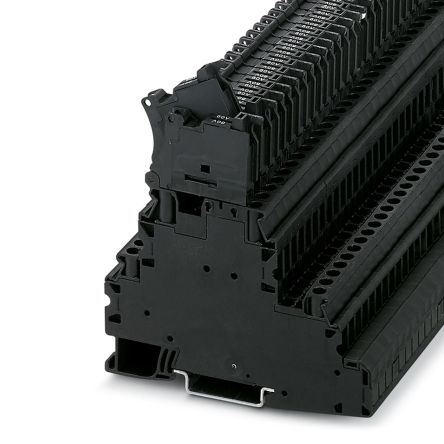 Phoenix Contact 3214367 UT 4 - L/HESILED Series Fuse Modular Terminal Block Black, 4mm², 2-Level Fused, Screw, IECEx,